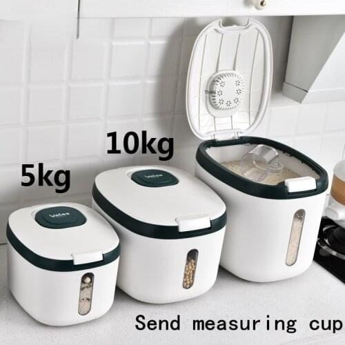 Rice Box Grain Sealed Jar Kitchen Container 5KG 10KG Bucket Nano Insect-Proof Moisture-Proof Home Storage Pet Dog Food Store Box