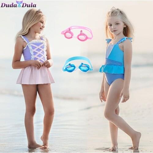 Girls Princess Swimsuit Childrens Swimwear Summer Toddler Cinderella Bikini One-Piece Swimsuit Princess Bathing Suit for Girls