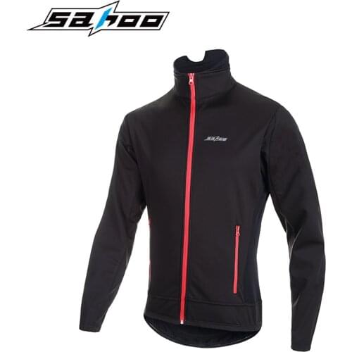 Sahoo Men Cycling Jacket Winter Fleece Thermal Bicycle Jacket Windproof Mountain Bike Wear Wind Coat Warm Cycling Clothing