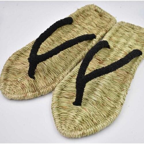 Summer hand-woven indoor home slippers sandals Chinese style retro tide Men and women sandals 2018 new couple shoes