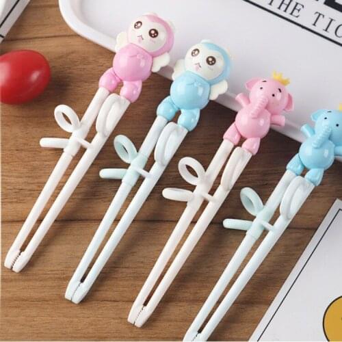 Cute Baby Portable tableware Practice Complementary Chopsticks ABS ChildrenTableware Correct Creative Cartoon Learning Chopstick