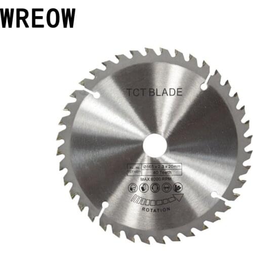 Multifunction circular saw blade165mm 40T 20mm Bore Circular Saw Blade Disc for Wood Metal Cutter Tool carbide alloy Silver