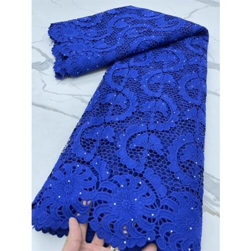 Milk Silk Guipure Lace Fabric African French Lace Fabric Nigerian Water Soluble Cord Lace Fabric For Wedding Dress Party 4081B