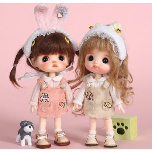 Ob11 baby clothes radish rabbit dried fish meow back belt skirt 1/12 BJD doll clothes suit Doll accessories