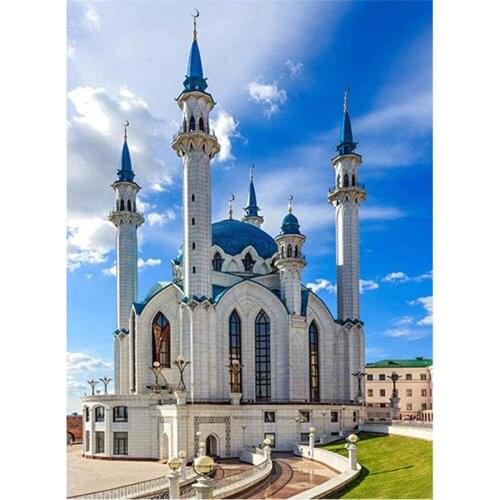 Region Islam DIY Cross Stitch 11CT Embroidery Kits Needlework Craft Set Cotton Thread Printed Canvas Home Decoration Sale