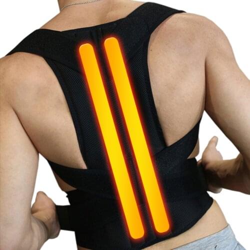 Adjustable Therapy Alloy Support Shoulder Back Brace Posture Correction Spine Postural Fixer Tape Waist Support Belt Men Women