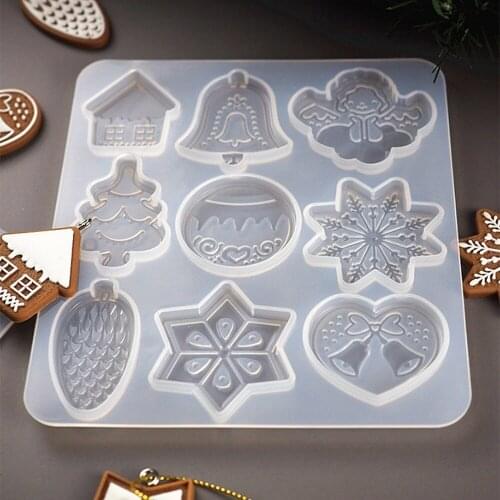 Christmas Fondant Cake Mold Snowflake Elk Silicone Cookies Mould DIY Baking Pastry Tools Kitchen Accessories Bakeware Gadgets