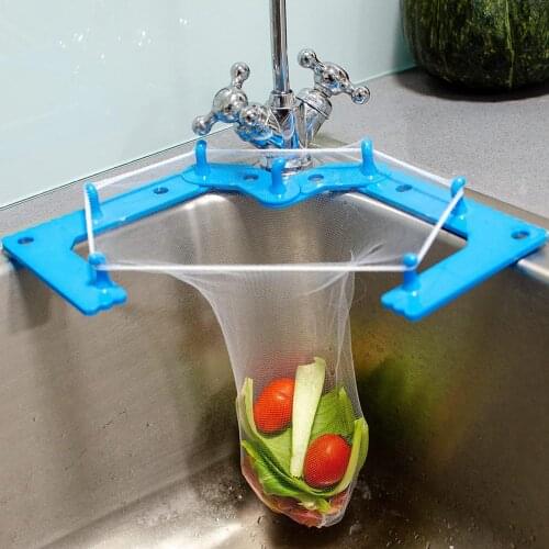 Sink Strainer Triangular Tri-Holder Filter With 50Pcs Filter Bags Non-woven Fabric Disposable Kitchen Cleaning Storage Tools