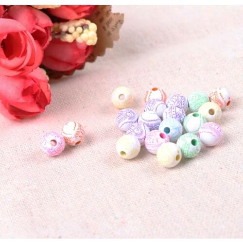 Vintage Washing Matte Fluorescent Stripe Acrylic Spacer Beads For Bracelet Necklace Jewelry Making DIY 8mm 200pcs/lot 2018 New