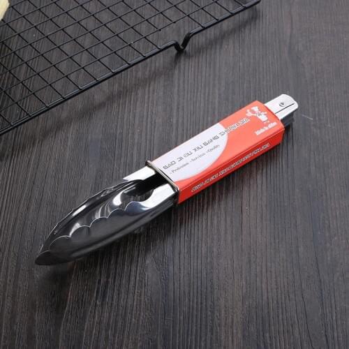 10pcs Stainless Steel Food Clip Kitchen Multifunctional Bread Tong Stand Barbecue Tongs Tool