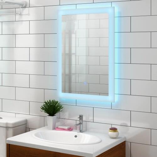Bathroom Mirror Designer Illuminated LEDs Bathroom Mirror Light Sensor + Demister For Hotels/Apartments/Villas