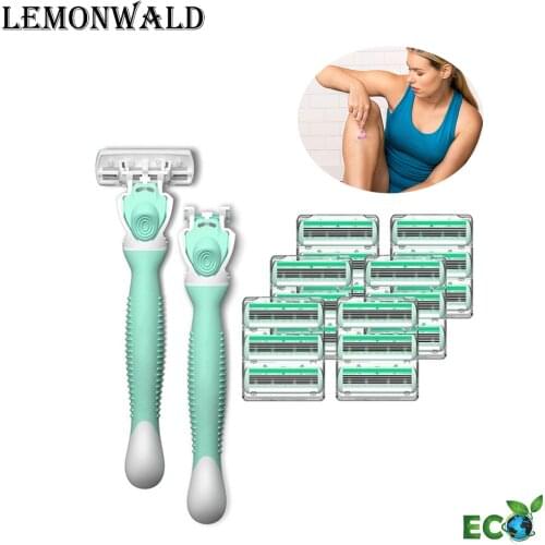 Women Razor for Shaving holder Safety Razor Suitable Sensitive Skin With 2 Handles and 19 Razor Blades Manual Shaving Razors