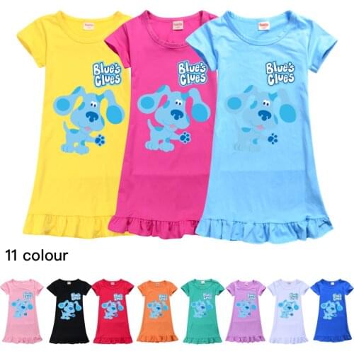Blues Clues Girls' Dress Ice Silk Nightdress Household Dress Halloween Costumes for Toddler Girls Nightgowns Kids Pink Dresses