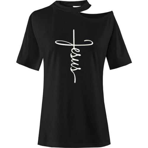 Jesus Cross Christian Print Women TShirts Cotton Casual Funny T Shirt For Harajuku Short Sleeve Camisetas Girl Gifts Top Tee