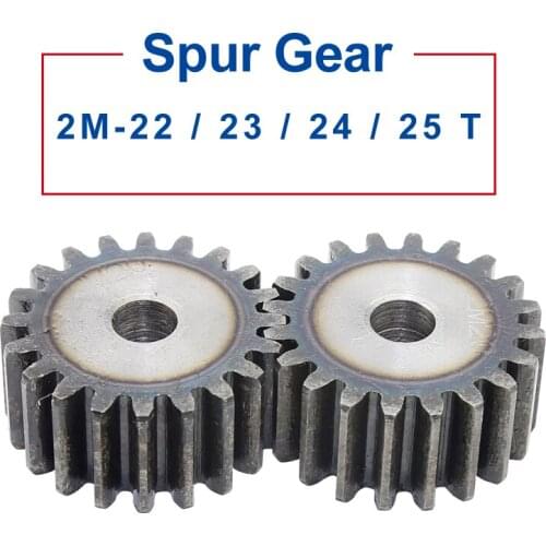 1 Piece spur Gear 2M22/23/24/25T rough Hole 10mm motor gear 45#carbon steel Material High Quality pinion gear Total Height 20mm