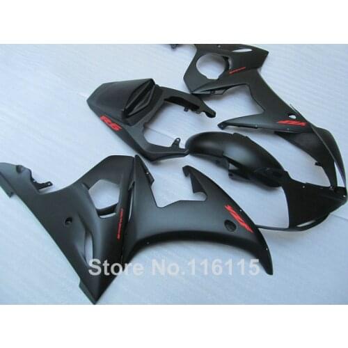 100% new fairing kit for YAMAHA R6 2003 2004 2005 all matte black plastic fairings set YZF R6 03 04 05 #187