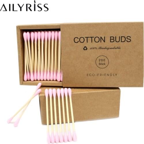200 PCS Cosmetic Makeup Cotton Swab Microbrush Double Head Cotton Swab With Holder Medical Cleaning Tips Ear Buds Cleaning Tools