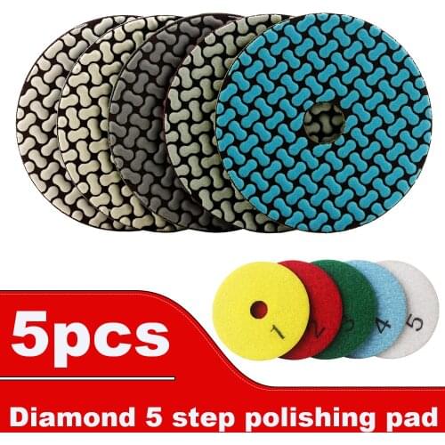 Diamond 4 inch dry 5 step polishing pads 100mm for granite,marble and engineered stone