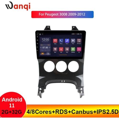 2+32G 9INCH RDS Car Radio Multimedia Player For Peugeot 3008 2009-2012 Android 8.1 Navigation GPS Car WITH SWC Bluetooth NO DVD