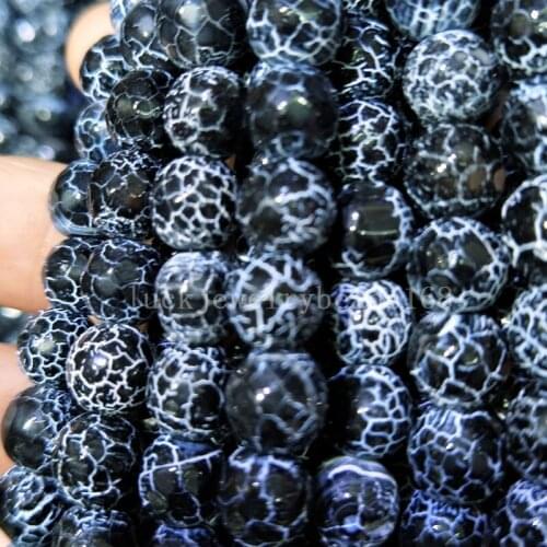 Free shipping Women Fashion Jewelry 8mm Black Faceted Dragon Veins Carnelian Round Women Men Spacers Art Loose Beads 15" FG7935