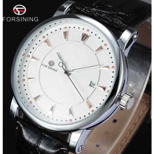 Fashion Forsining Brand Automatic Mechanical Mens Wristwatch Leather Band Male Casual Calendar Dress Watches Clock reloj hombre