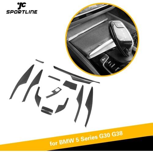 Center Console Decoration Panel Cover Trim Gear Shift air vent frame for BMW 5 series G30 G38 520i 17-19 real Carbon Fiber 12pcs