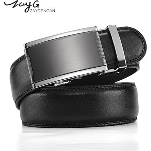 ZAYG Designer Men High Quality Genuine Leather Belt Men Luxury Classic Strap Male Waistband Fashion Business Buckle Jeans Belt
