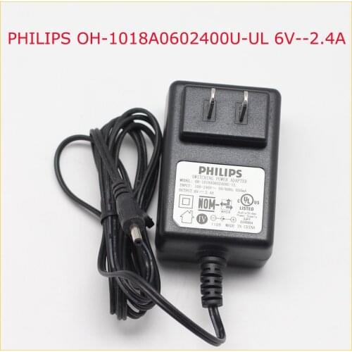 Switching Adapter for PHILIPS OH-1018A0602400U-UL 6V--2.4A Adapters Power Supply Charger 6V 2.4A
