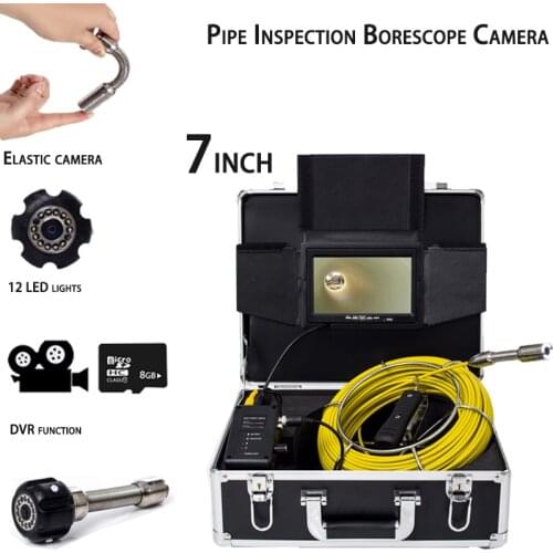 7 Inch Monitor 20M Cable Pipe Inspection Camera 23MM Lens Industrial Pipeline Sewer Drain Endoscope Inspection System with DVR