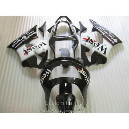 New hot moto parts fairing kit for Kawasaki Ninja ZX6R 98 99 west sticker black fairings set ZX6R 1998 1999 HN20