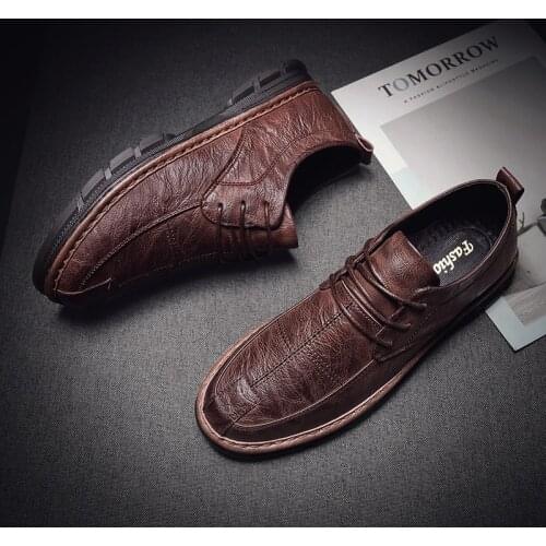 British Style Brown Men Leather Shoes High Quality Classic Man Business Shoes Comfortable Formal Oxford Flats Men zapatos vestir