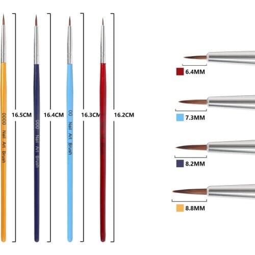 Mixed Size Spider Nail UV Gel Liner Brush Drawing Painting Flower Pen Plastic Handle Painting DIY Nail Art Brushes Kit