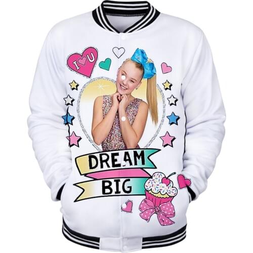 2019 spring new fashion jacket harajuku Teen JOJO SIWA 3D printing men and women hip hop sweatshirts mans streetwear hoodie