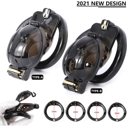 2021 NEW ARRIVAL Openable Quick Disassemble Cap Flip Male Chastity Cock Cage with 4 Pcs Penis Rings Penis Sleeve Chastity Toys