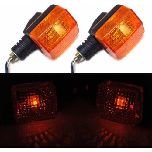Pair Universal Motorcycle Blinkers Turn Signal Lamp Indicators For Honda CG125 CB125 CBT Kawasaki Pit Dirt Bike Amber Lens