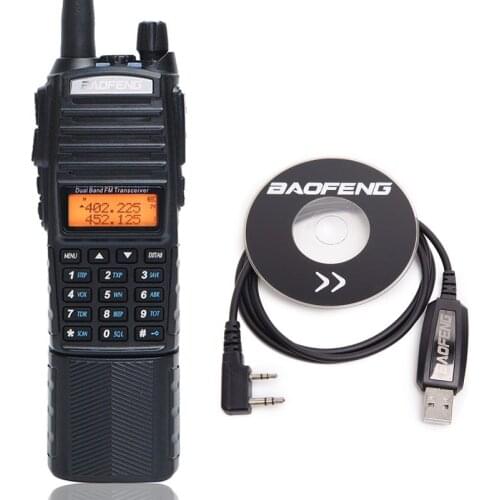 Baofeng UV-82 Plus Walkie Talkie 8W Powerful 3800mAh Battery With DC Connector Dual Band 10KM Long Range Amateur Radio+USB Cable
