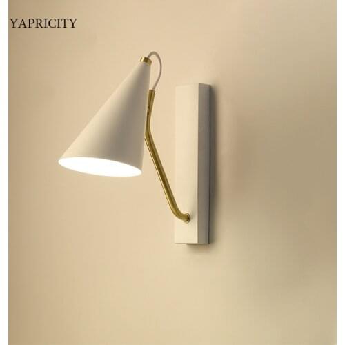 Nordic Wall Lamp Led Bedside Reading Lamp White Black Aisle Mounted Decor Luxury Wall Light Fixtures Iron Applique Luminaire