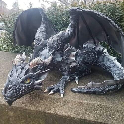 Large Dragon Gothic Garden Statue Decoration Accessories Sculptures Resin Ornament For Garden Outdoor Backyard Decors 20X10X18cm