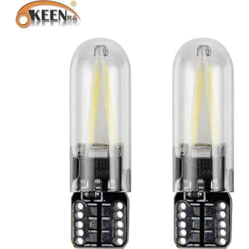 OKEEN 12V T10 LED Bulbs COB Glass Canbus w5w Bulbs Glass White Light For All Cars Error Free Fog light Turn Side Light Lamp Bulb