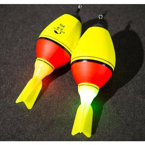 1pc Luminous Fishing Float 40g-80g Buoyancy Double Optical Night Interchange Electronic Light Airplane Wing Rock EVA Foam Bobber