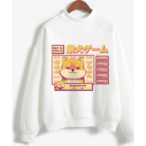 2020 Oversized Hoody Hoodies Cute Dog Print Sweatshirts Harajuku Casual Vintage Pullovers Korean Kpop Women Clothing Sweatshirts