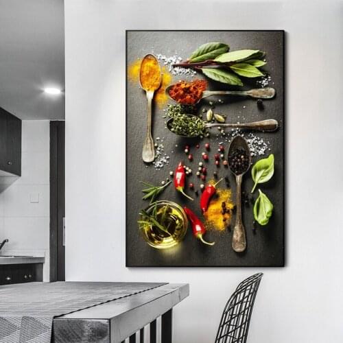 Herbs and Spices kitchen Decor Art Paintings On the Wall Art Posters And Prints Still Life of Herbs Art Pictures Home Decor