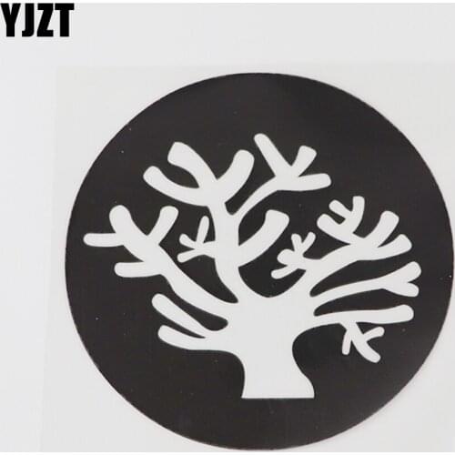 YJZT 13.5CM×13.3CM Ocean Coral Decal Black/Silver Vinyl Car Stickers 13D-0987