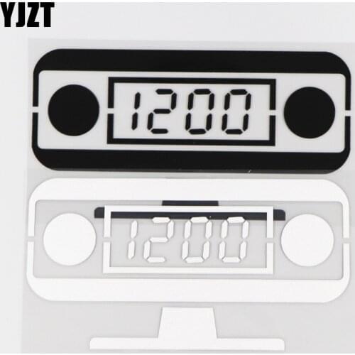 YJZT 15.5×8.1CM Cartoon Clock Pattern Vinyl Decal Creative Waterproof Car Sticker Black/Silver 4C-0299