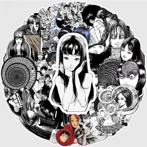 10/30/50PCS Horror Comic Fujiang Black and White Thriller Horror Stickers Waterproof Luggage Suitcase Graffiti DIY Sticker kid