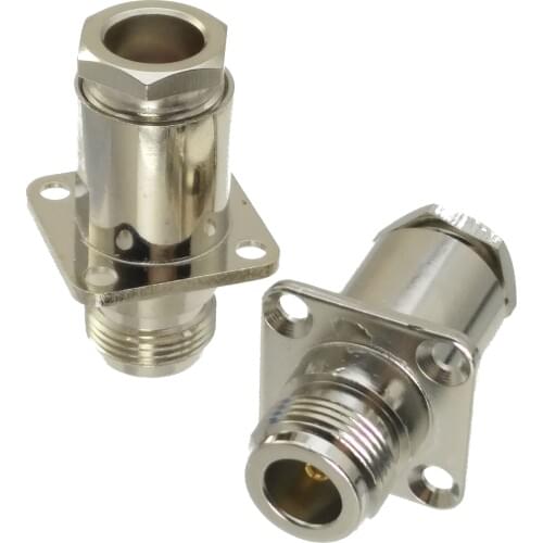 1pce Connector N female jack 4-hole 25mm flange clamp RG8 RG213/214 LMR400 cable