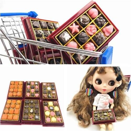 2PCS/lot New Miniature Dollhouse 1/6 Scale Mini Dessert Box Chinese Moon Cake for Doll House Decor