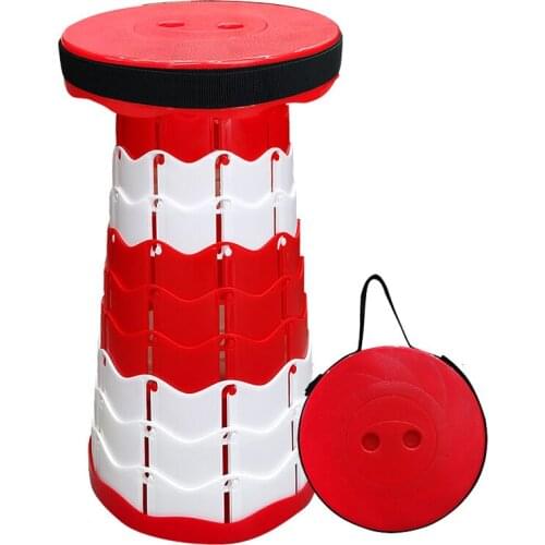 2021 New Retractable Red & White Color Folding Stool & Chair for Kitchen,Bedroom & Bathroom