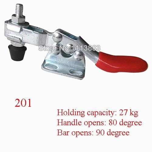 5PCS 27KG 60LBS U Shaped Bar Flanged Base Horizontal Toggle Clamp 201