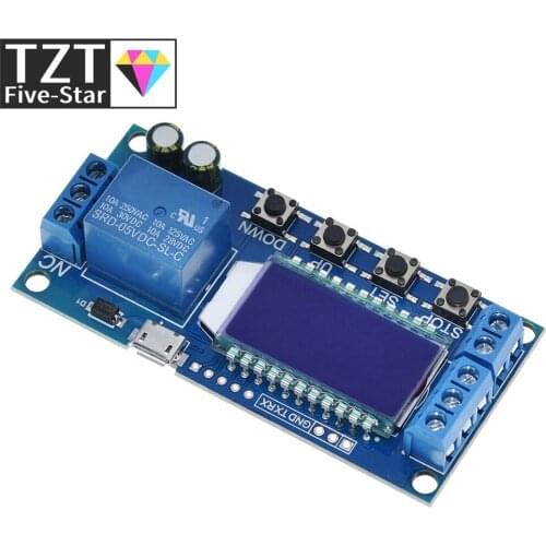 6-30V Micro USB Digital LCD Display Time Delay Relay Module Control Timer Switch Trigger Cycle Module XY-LJ02